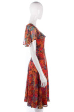 Lovely floral chiffon vintage dress probably a handmade garment - Ava & Iva