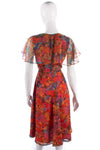 Lovely floral chiffon vintage dress probably a handmade garment - Ava & Iva