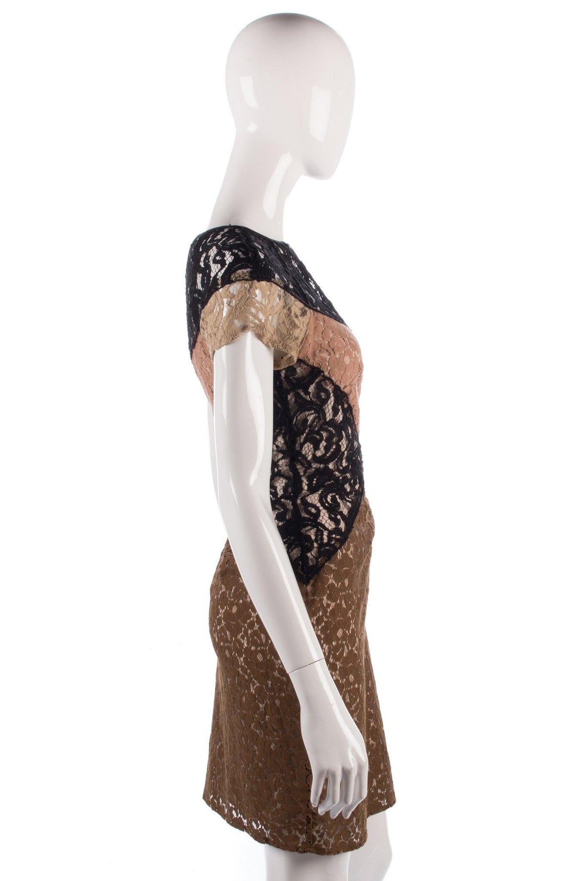 Hoss iItroqia lace black cream and brown dress size 14 - Ava & Iva