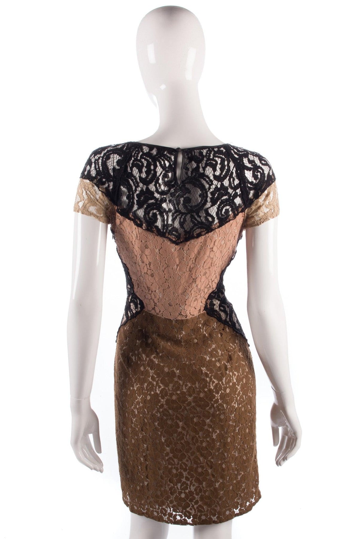Hoss iItroqia lace black cream and brown dress size 14 - Ava & Iva