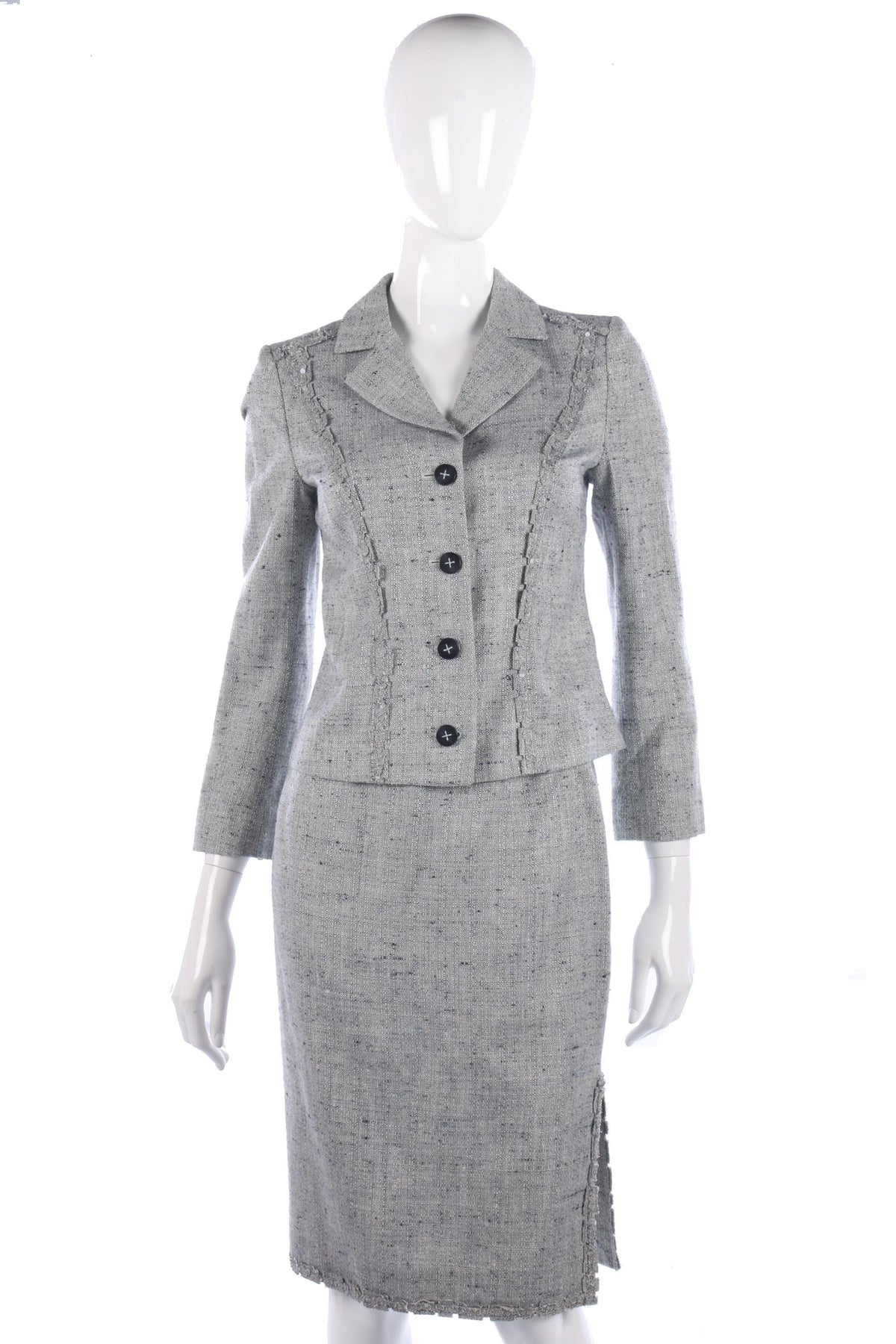 Carolina Herrera Designer Skirt Suit Silk and Linen Mix Size 4 (UK8/10) - Ava & Iva