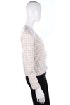 Giorgio Armani silk cream jacket with black check design size M/L - Ava & Iva