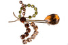 Delicate paste brooch with amber and green stones - Ava & Iva