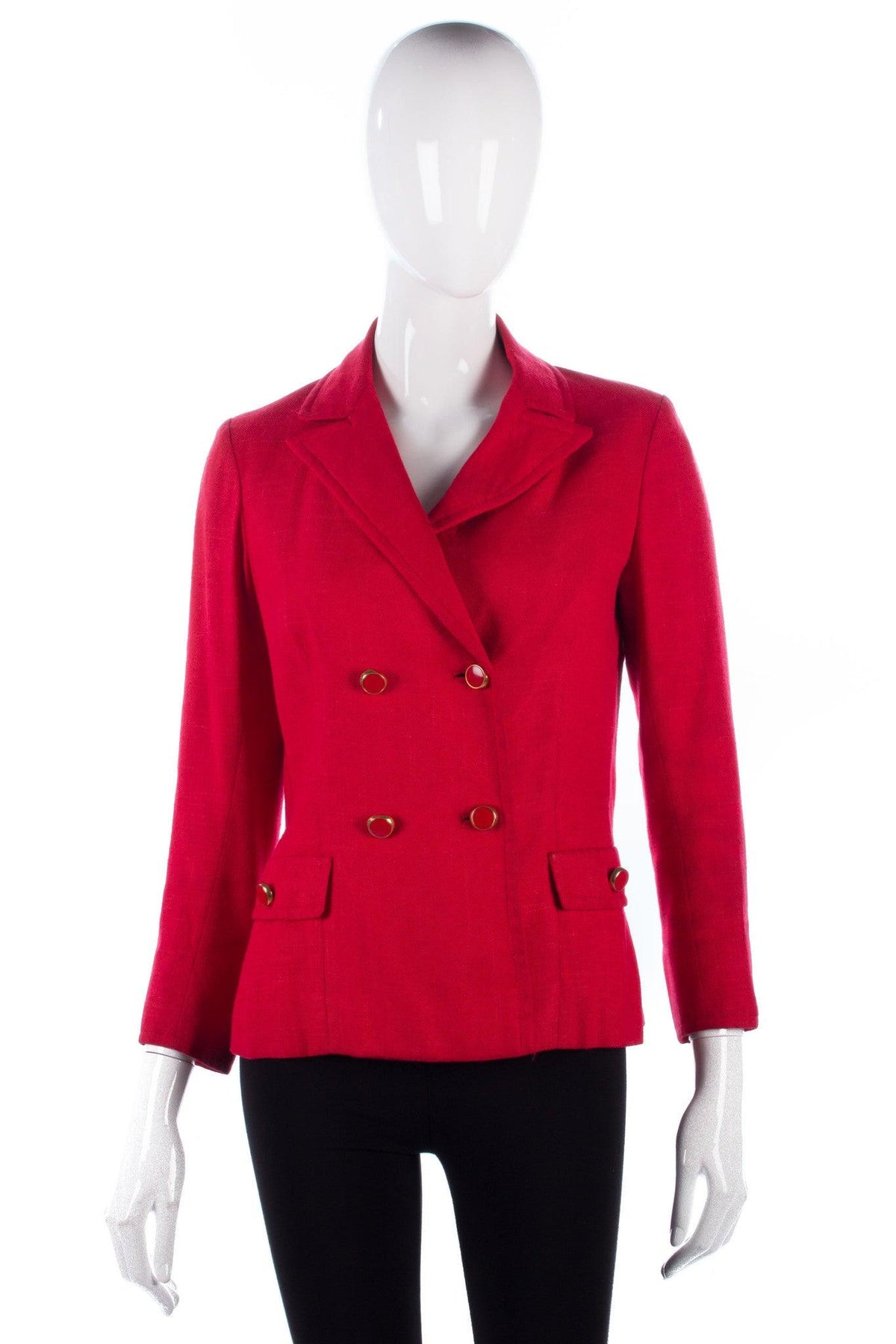 Rocha Vintage Tailored Jacket Linen Red UK Size !0 - Ava & Iva