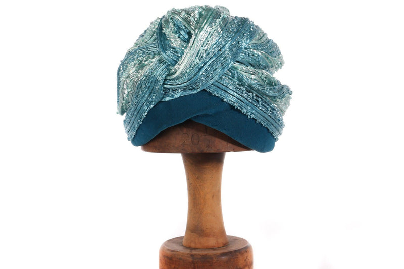 Webflex blue turban style hat 