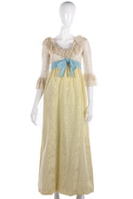 Belinda Bellville Vintage Dress with Yellow Skirt and Cream Lace Top. UK 4 - Ava & Iva