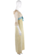 Belinda Bellville Vintage Dress with Yellow Skirt and Cream Lace Top. UK 4 - Ava & Iva