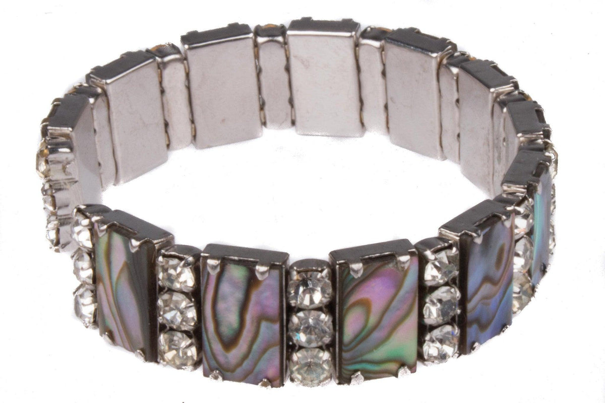 Diamonte and Abalone cuff - Ava & Iva