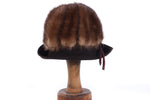 Dark brown hat with fur 