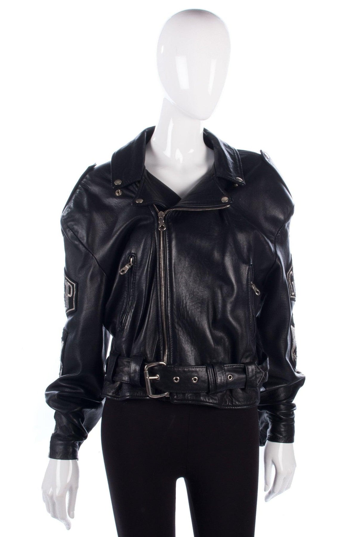 Gossip Special Division Soft Leather Biker Jacket Black Size M - Ava & Iva