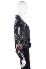 Gossip Special Division Soft Leather Biker Jacket Black Size M - Ava & Iva