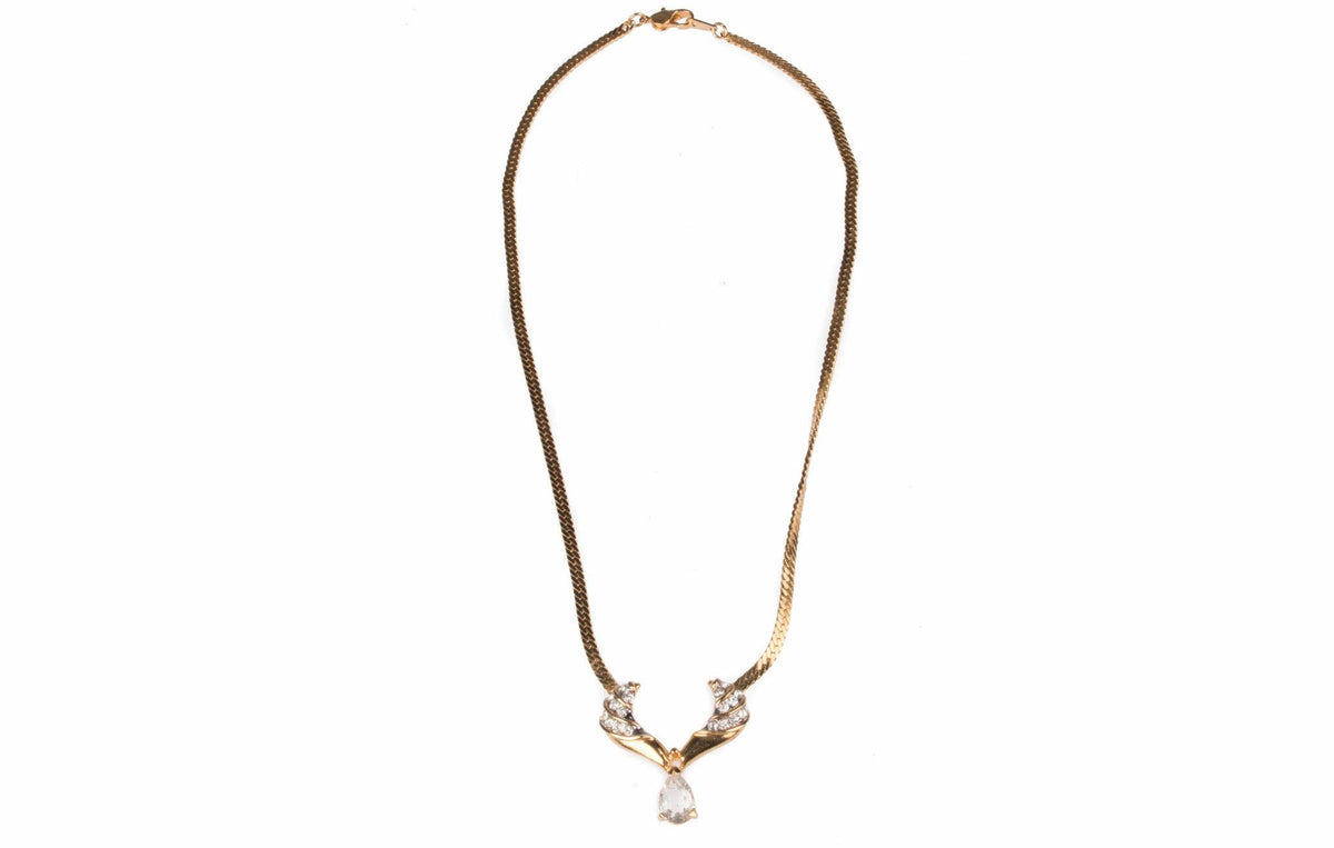 Gold toned necklace with diamante details - Ava & Iva