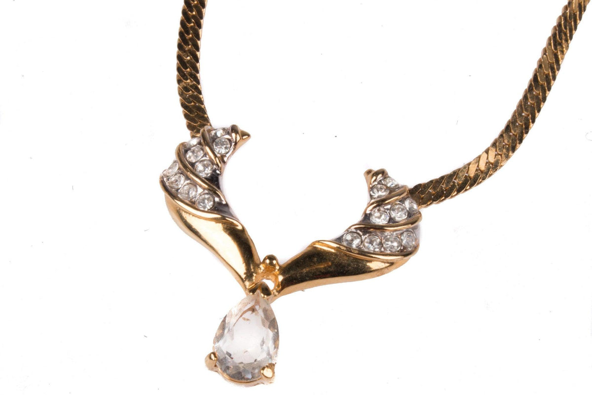 Gold toned necklace with diamante details - Ava & Iva