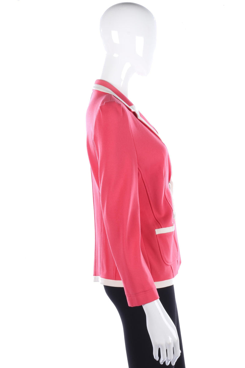 Kate Cooper pink summer jacket with cream piping size 12 - Ava & Iva