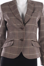 Pilot brown checked country jacket size 12 - Ava & Iva