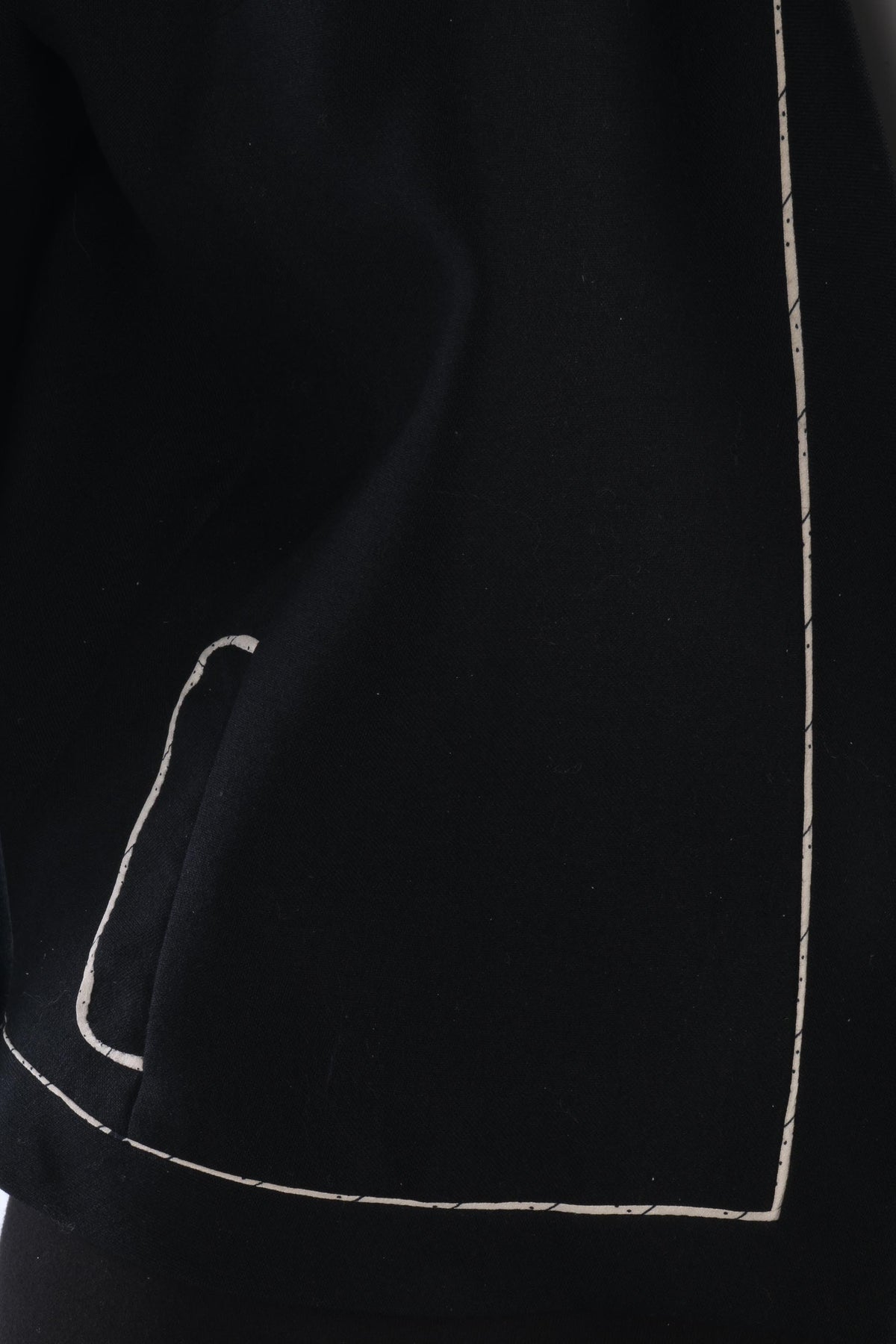 Lovely vintage wool black jacket with white piping details size M - Ava & Iva