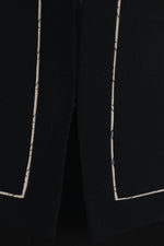 Lovely vintage wool black jacket with white piping details size M - Ava & Iva