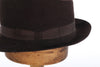 Dark brown trilby hat side