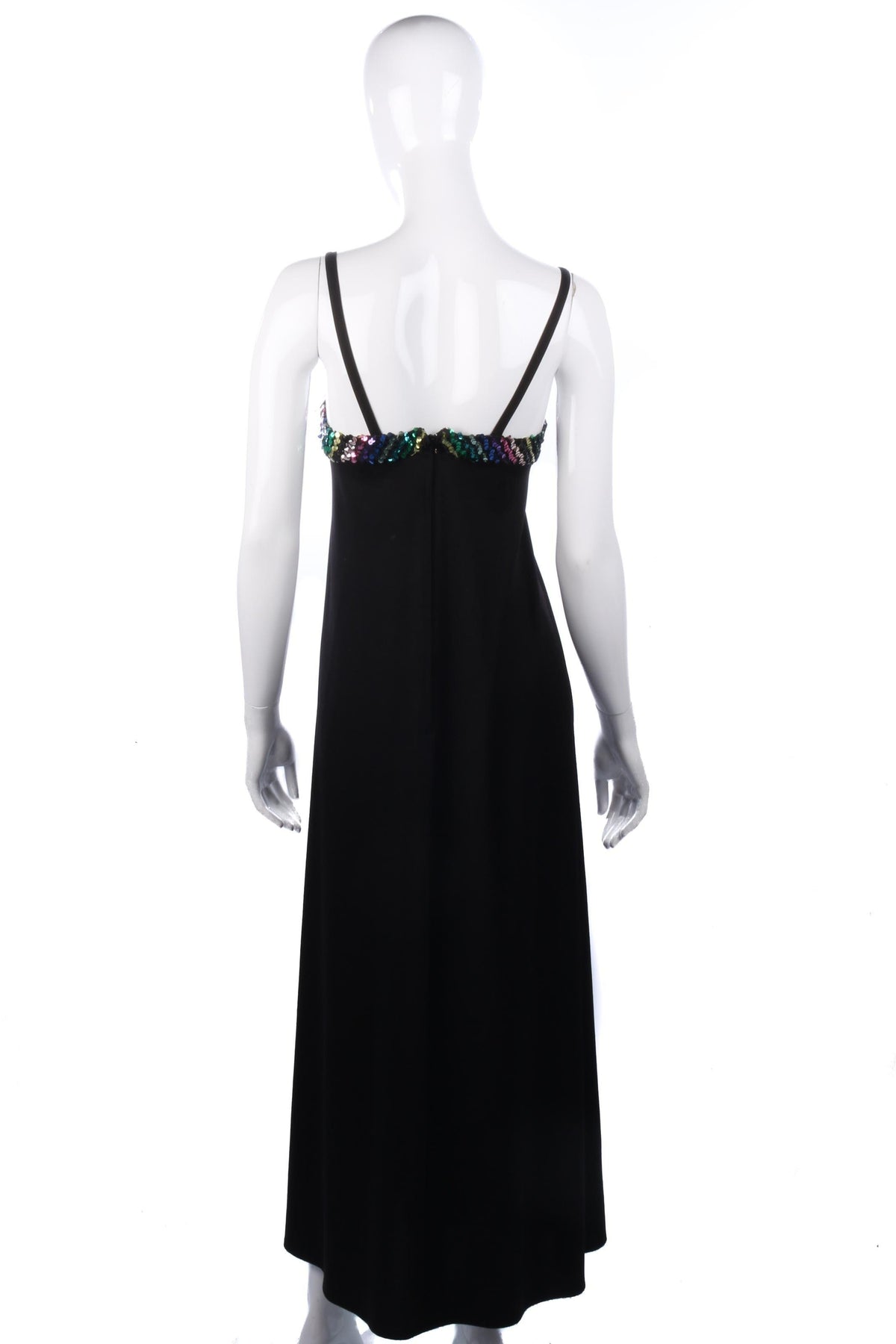 Quad Black Dress with Rainbow Sequinned Detail UK Size 8/10 - Ava & Iva