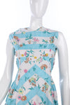 Vintage 1950's floral cotton blue and white dress size 10 - Ava & Iva