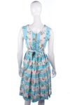 Vintage 1950's floral cotton blue and white dress size 10 - Ava & Iva