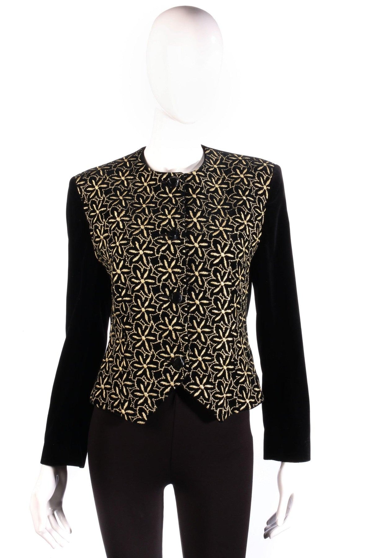 Jaeger black and gold floral jacket