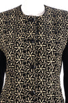 Jaeger black and gold floral jacket detail