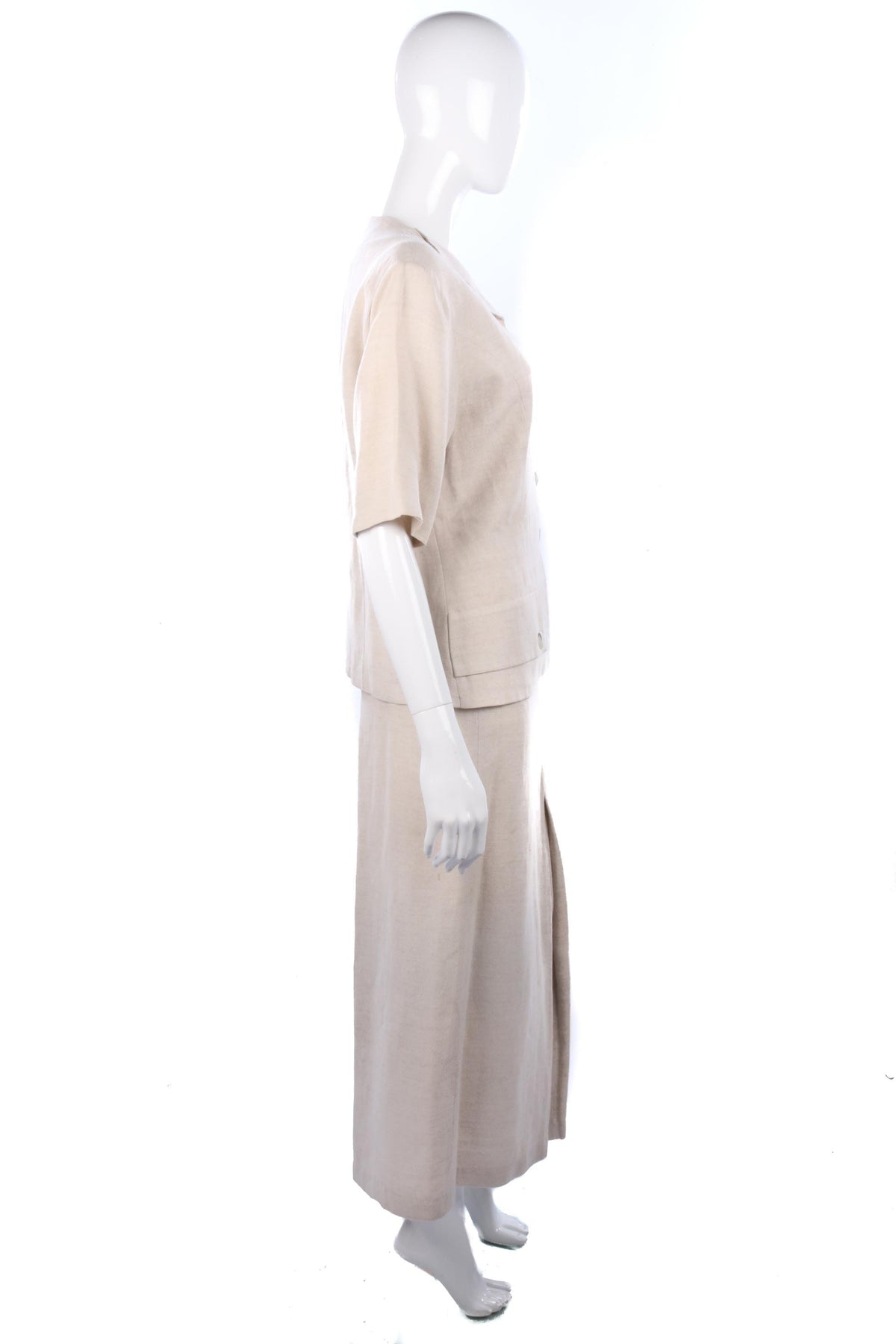 Linen cream skirt suit by Yellow Hammer, size 10 - Ava & Iva