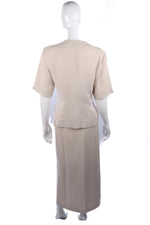 Linen cream skirt suit by Yellow Hammer, size 10 - Ava & Iva