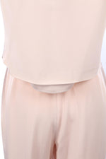 Anne Taylor 100% Silk Sleeveless Top and Trousers Light Pink Size S/M - Ava & Iva