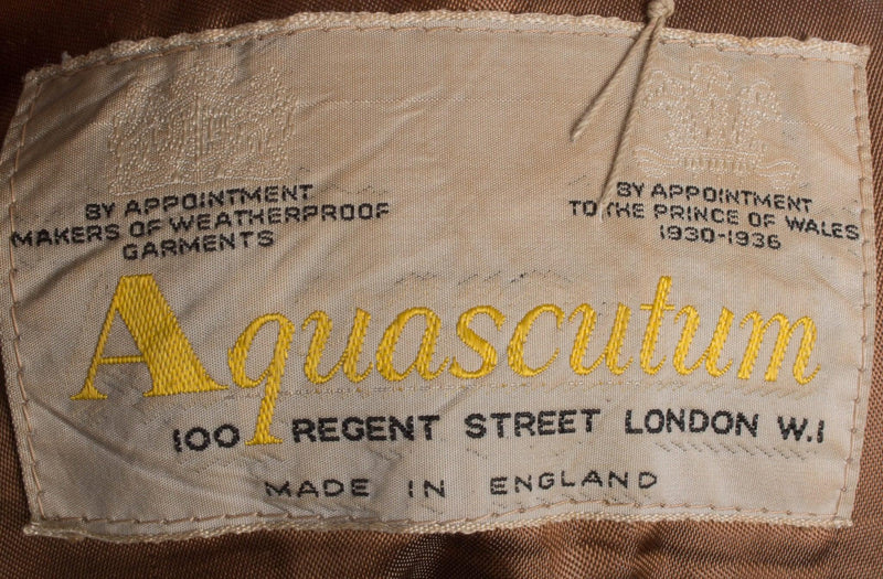 Aquascutum Vintage Full Length Coat Brown and Cream Check. Size M - Ava & Iva