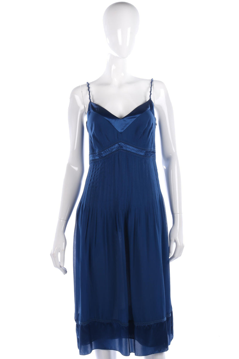 Blue Karen Millen silk cocktail dress size 10 - Ava & Iva
