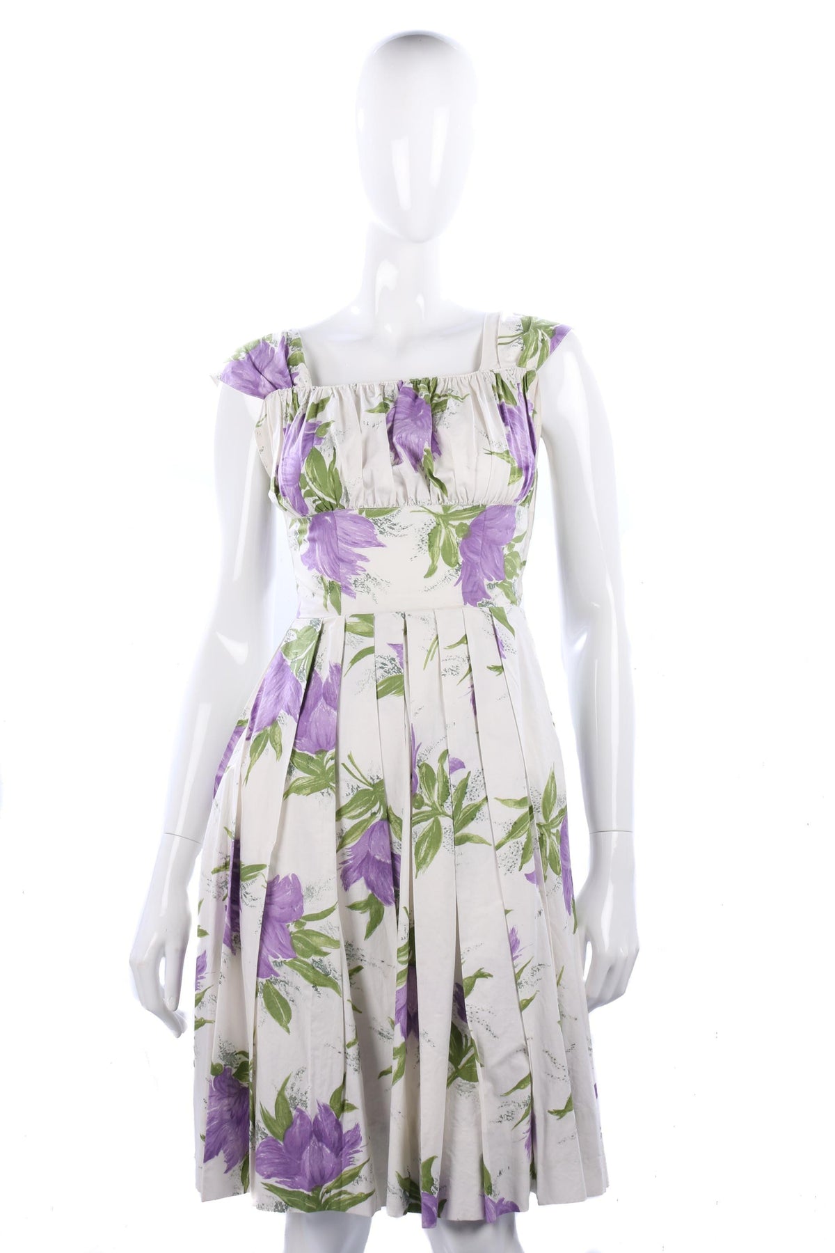 Lovely 1950's cream cotton summer dress with matching jacket - Ava & Iva