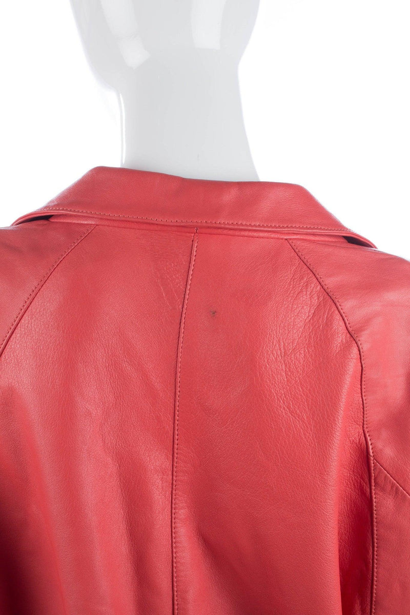 Lovely Vintage Soft Leather Jacket 1980's Coral Colour Size S - Ava & Iva