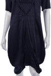 Rutzou Shift Dress Dark Blue Silk Size 42 (UK 14) - Ava & Iva