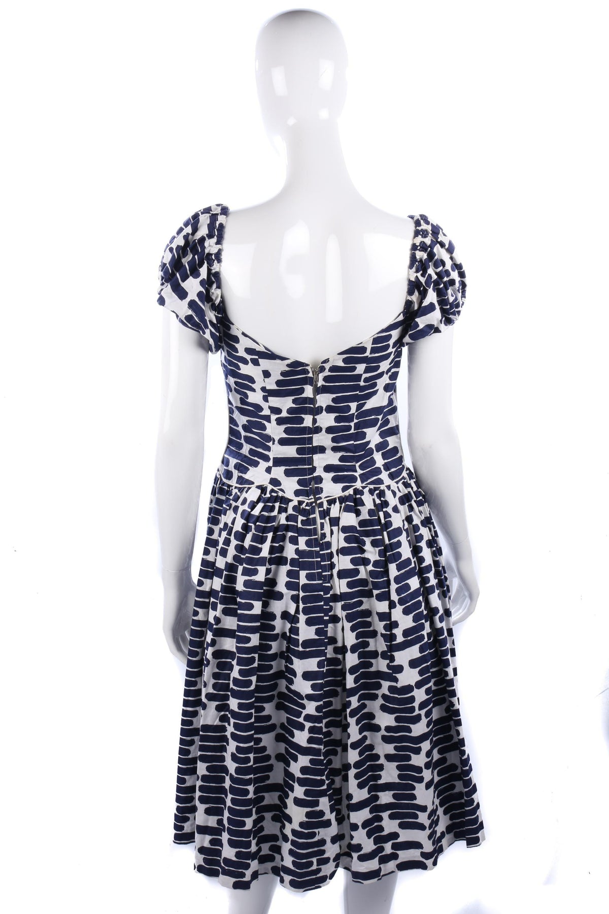 Fabulous 1950's cotton blue and white dress size S - Ava & Iva