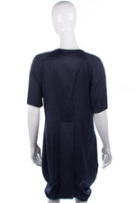 Rutzou Shift Dress Dark Blue Silk Size 42 (UK 14) - Ava & Iva