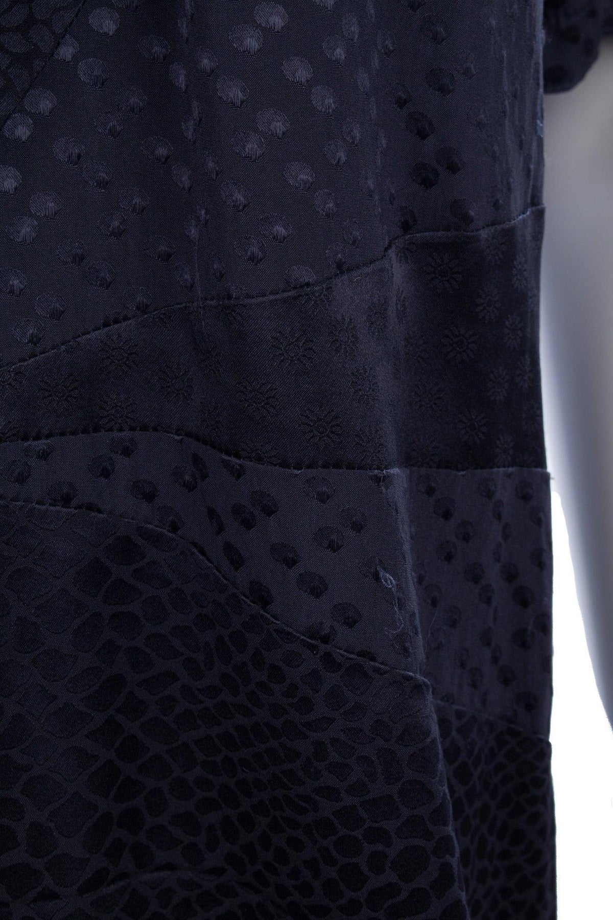 Rutzou Shift Dress Dark Blue Silk Size 42 (UK 14) - Ava & Iva