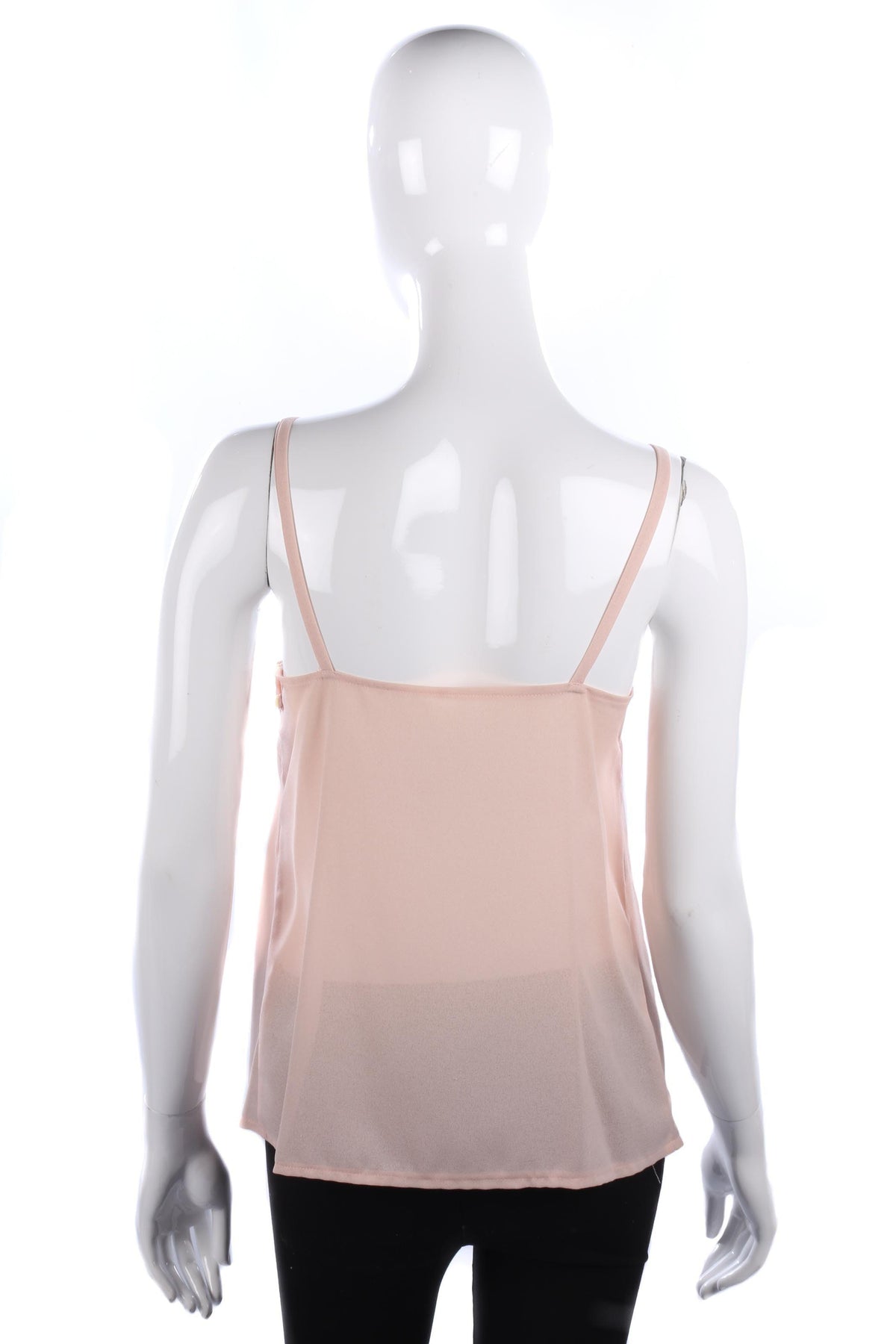 Tergal lovely blush pink camisole top with gold flower embroidery - Ava & Iva