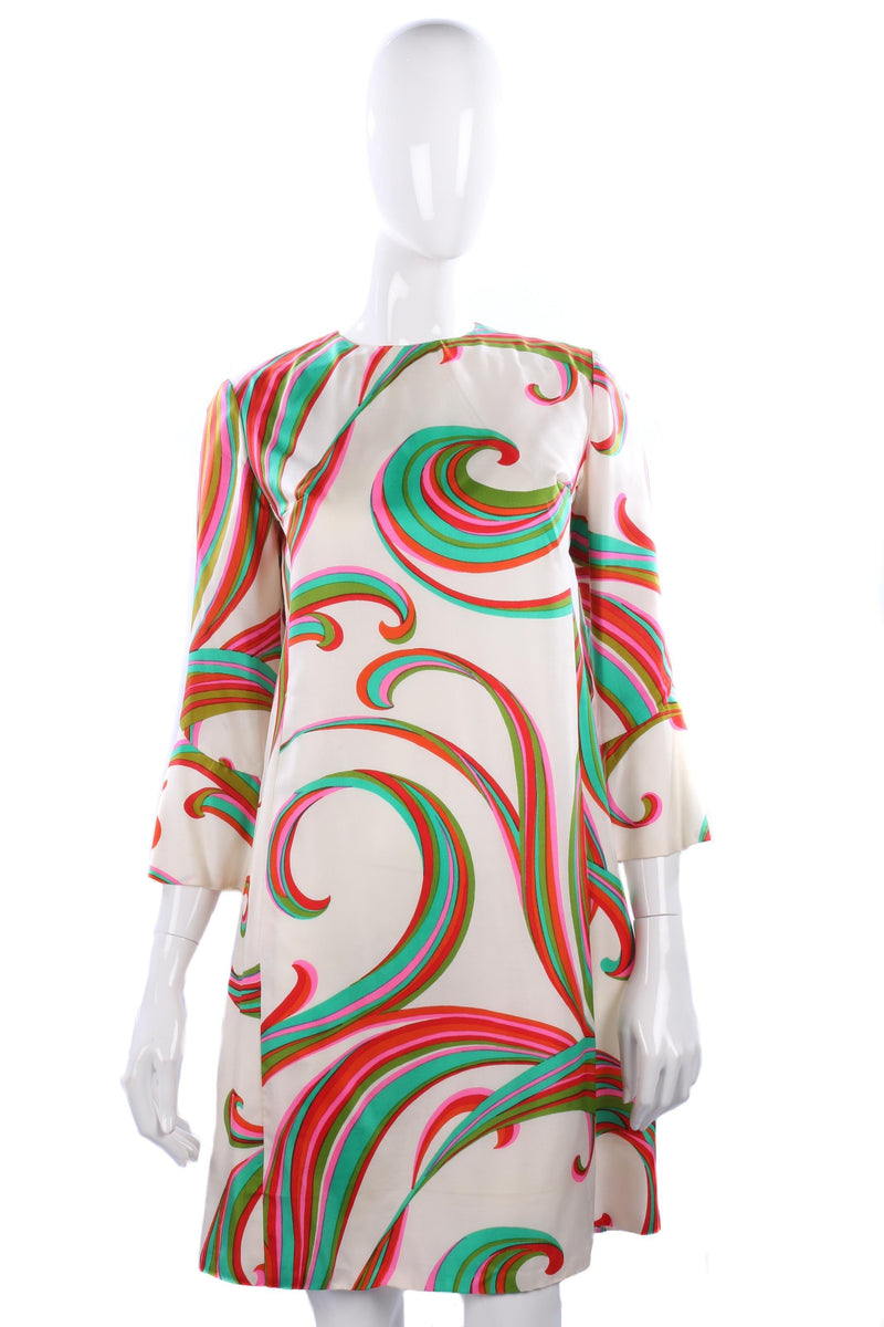 Peter Collins Vintage 1960/70's Cream Swirl Pattern Dress UK Size 12 - Ava & Iva