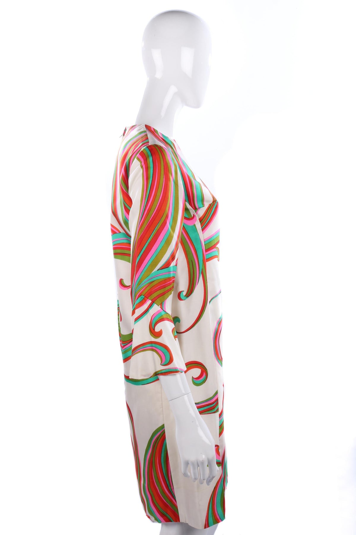 Peter Collins Vintage 1960/70's Cream Swirl Pattern Dress UK Size 12 - Ava & Iva