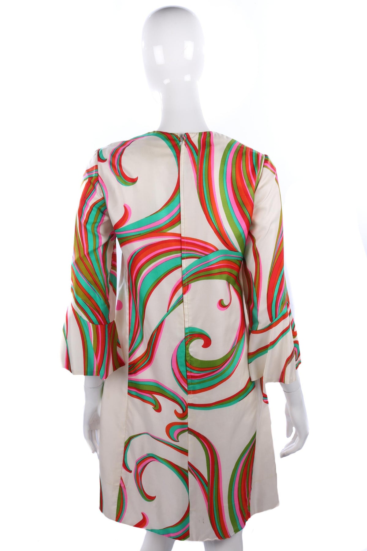 Peter Collins Vintage 1960/70's Cream Swirl Pattern Dress UK Size 12 - Ava & Iva