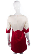 BCBGMAXAZRIA Cream and Red Dress with Bow Size 6 - Ava & Iva
