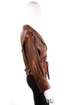 Antica Pelleria brown leather jacket side