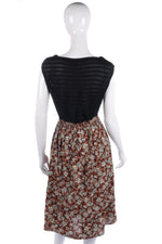 Anne Brooks Vintage Skirt Brown Floral Design Size 10 - Ava & Iva
