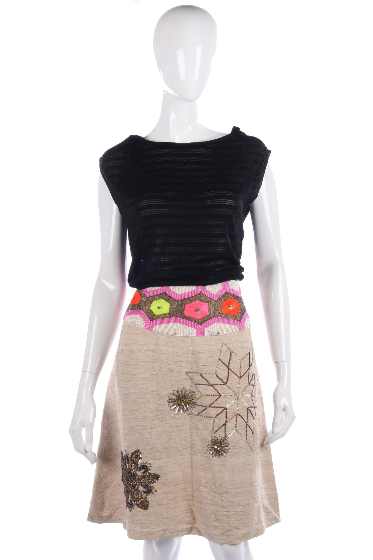 Matthew Williamson 100% Silk Beaded Skirt UK Size 10 - Ava & Iva