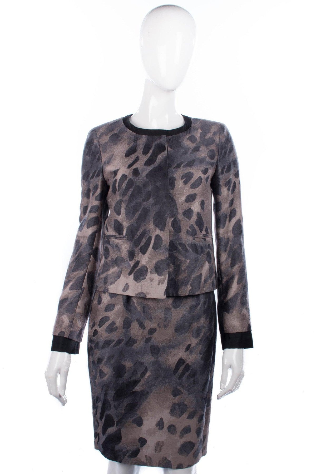 Max Mara Dress with Matching Jacket Blue and Dusky Pink Cotton ?Silk Mix UK Size 8 - Ava & Iva