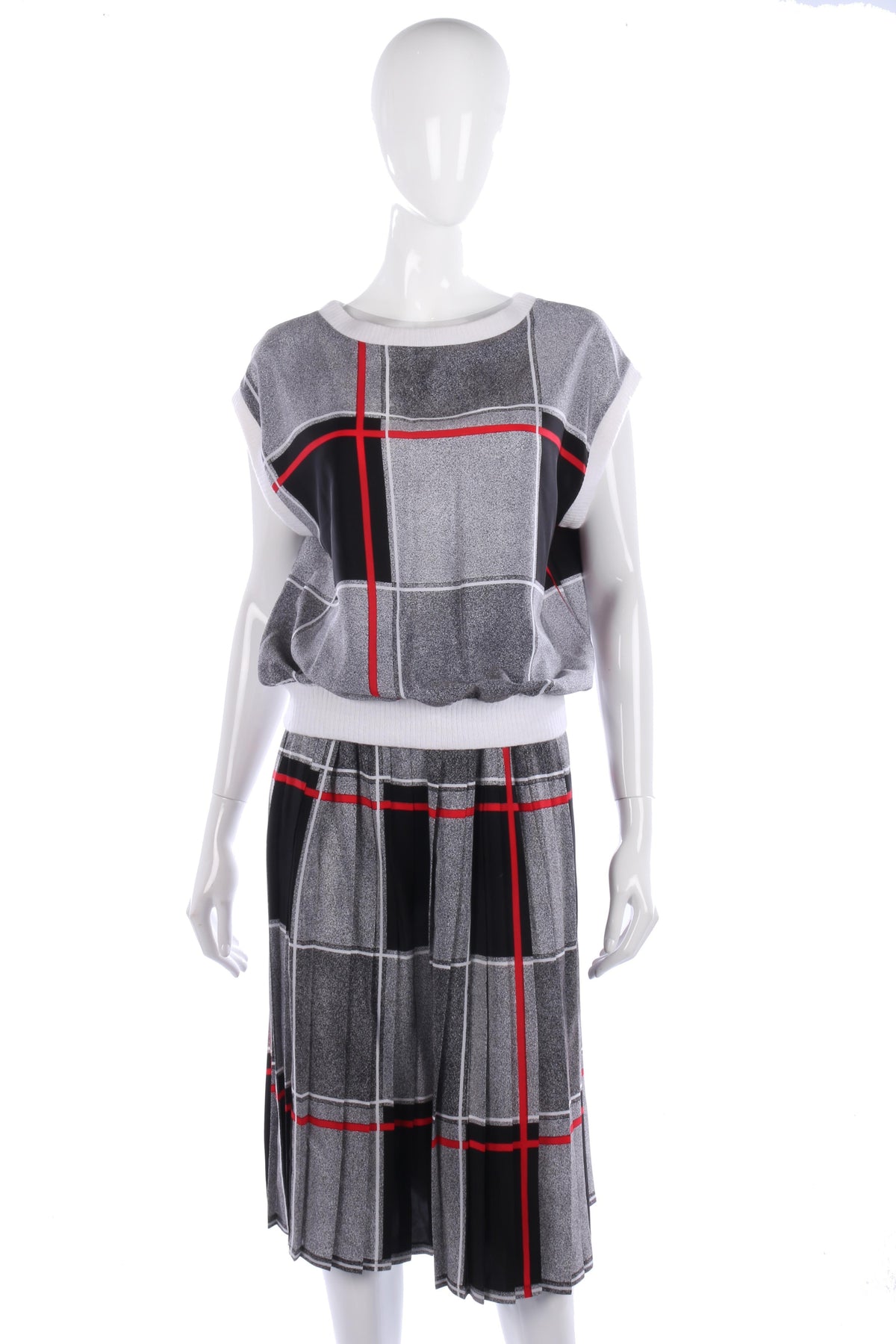 Vintage St Michael Checked Sleeveless Top and Skirt Set UK10/12 - Ava & Iva