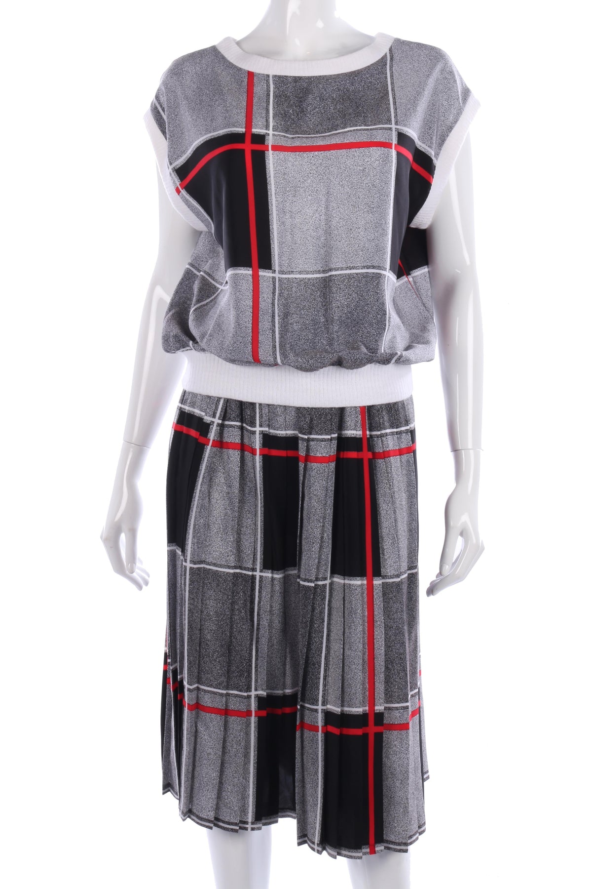 Vintage St Michael Checked Sleeveless Top and Skirt Set UK10/12 - Ava & Iva