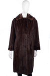 Lovely full length vintage M.Michaels ranch mink coat. Deep mahogany brown, very shiny - Ava & Iva